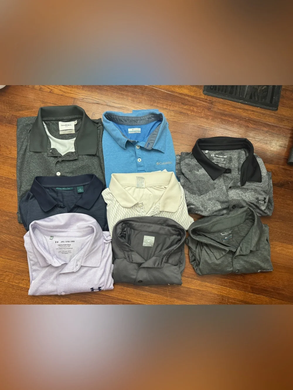 Assorted 2X Men’s Polo Shirt - Columbia, Under Armour & More - Grey/Blue/Black